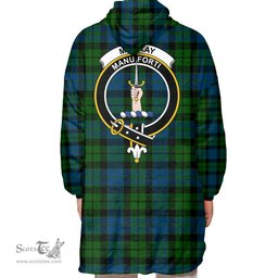 Scottish MacKay Modern Clan Tartan Oversized Blanket Hoodie - Crest Scottish Plaid Tartan Plaid