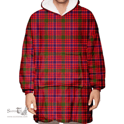 Scottish MacRae Modern Clan Tartan Oversized Blanket Hoodie - Classic Scottish Plaid Tartan Plaid