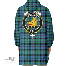 Scottish Campbell of Cawdor Ancient Clan Tartan Oversized Blanket Hoodie - Crest Scottish Plaid Tartan Plaid