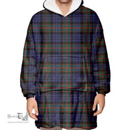 Scottish Fletcher of Dunans Clan Tartan Oversized Blanket Hoodie - Classic Scottish Plaid Tartan Plaid