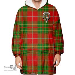 Scottish Burnett Ancient Clan Tartan Oversized Blanket Hoodie - Crest Scottish Plaid Tartan Plaid