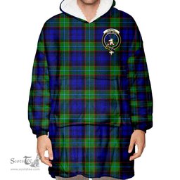 Scottish Sempill Modern Clan Tartan Oversized Blanket Hoodie - Crest Scottish Plaid Tartan Plaid