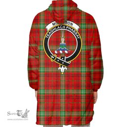 Scottish Morrison Red Modern Clan Tartan Oversized Blanket Hoodie - Crest Scottish Plaid Tartan Plaid