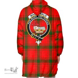 Scottish MacDonald of Sleat Clan Tartan Oversized Blanket Hoodie - Crest Scottish Plaid Tartan Plaid