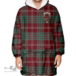 Scottish Crawford Modern Clan Tartan Oversized Blanket Hoodie - Crest Scottish Plaid Tartan Plaid