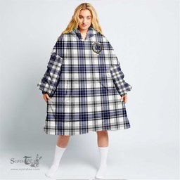Scottish Hannay Modern Clan Tartan Oversized Blanket Hoodie - Crest Scottish Plaid Tartan Plaid