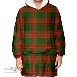 Scottish Menzies Green Modern Clan Tartan Oversized Blanket Hoodie - Classic Scottish Plaid Tartan Plaid