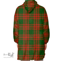 Scottish Menzies Green Modern Clan Tartan Oversized Blanket Hoodie - Classic Scottish Plaid Tartan Plaid