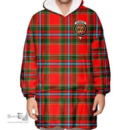 Scottish Drummond of Perth Clan Tartan Oversized Blanket Hoodie - Crest Scottish Plaid Tartan Plaid