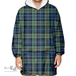 Scottish MacKinlay Ancient Clan Tartan Oversized Blanket Hoodie - Classic Scottish Plaid Tartan Plaid