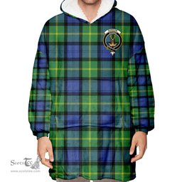 Scottish Gordon Old Ancient Clan Tartan Oversized Blanket Hoodie - Crest Scottish Plaid Tartan Plaid