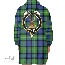 Scottish Gordon Old Ancient Clan Tartan Oversized Blanket Hoodie - Crest Scottish Plaid Tartan Plaid