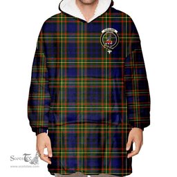 Scottish Clelland Modern Clan Tartan Oversized Blanket Hoodie - Crest Scottish Plaid Tartan Plaid