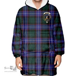 Scottish Guthrie Modern Clan Tartan Oversized Blanket Hoodie - Crest Scottish Plaid Tartan Plaid
