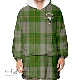 Scottish Cunningham Dress Green Dancers Clan Tartan Oversized Blanket Hoodie - Crest Scottish Plaid Tartan Plaid