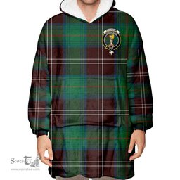 Scottish Chisholm Hunting Ancient Clan Tartan Oversized Blanket Hoodie - Crest Scottish Plaid Tartan Plaid