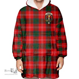 Scottish Chisholm Modern Clan Tartan Oversized Blanket Hoodie - Crest Scottish Plaid Tartan Plaid