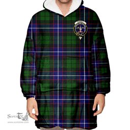 Scottish Russell Modern Clan Tartan Oversized Blanket Hoodie - Crest Scottish Plaid Tartan Plaid