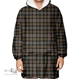 Scottish MacKenzie Weathered Clan Tartan Oversized Blanket Hoodie - Classic Scottish Plaid Tartan Plaid