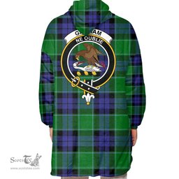 Scottish Graham of Menteith Modern Clan Tartan Oversized Blanket Hoodie - Crest Scottish Plaid Tartan Plaid