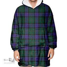 Scottish Sinclair Hunting Modern Clan Tartan Oversized Blanket Hoodie - Classic Scottish Plaid Tartan Plaid