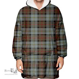 Scottish MacLeod of Harris Weathered Clan Tartan Oversized Blanket Hoodie - Classic Scottish Plaid Tartan Plaid