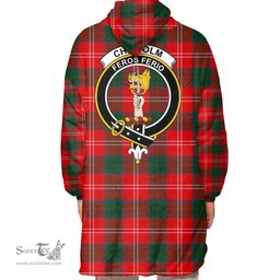 Scottish Chisholm Modern Clan Tartan Oversized Blanket Hoodie - Crest Scottish Plaid Tartan Plaid