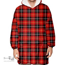 Scottish Marjoribanks Clan Tartan Oversized Blanket Hoodie - Classic Scottish Plaid Tartan Plaid