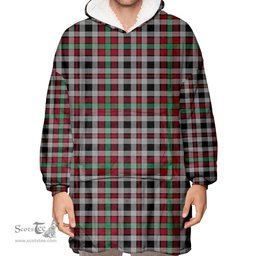 Scottish Borthwick Ancient Clan Tartan Oversized Blanket Hoodie - Classic Scottish Plaid Tartan Plaid