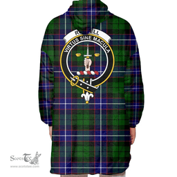 Scottish Russell Modern Clan Tartan Oversized Blanket Hoodie - Crest Scottish Plaid Tartan Plaid