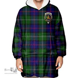 Scottish MacThomas Modern Clan Tartan Oversized Blanket Hoodie - Crest Scottish Plaid Tartan Plaid