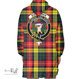 Scottish Buchanan Modern Clan Tartan Oversized Blanket Hoodie - Crest Scottish Plaid Tartan Plaid