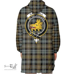 Scottish Campbell Argyll Weathered Clan Tartan Oversized Blanket Hoodie - Crest Scottish Plaid Tartan Plaid