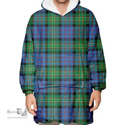 Scottish Bowie Ancient Clan Tartan Oversized Blanket Hoodie - Classic Scottish Plaid Tartan Plaid
