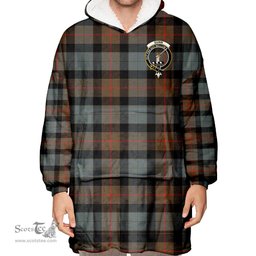 Scottish Gunn Weathered Clan Tartan Oversized Blanket Hoodie - Crest Scottish Plaid Tartan Plaid