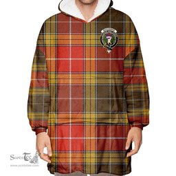 Scottish Buchanan Old Set Weathered Clan Tartan Oversized Blanket Hoodie - Crest Scottish Plaid Tartan Plaid