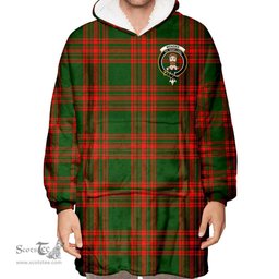 Scottish Menzies Green Modern Clan Tartan Oversized Blanket Hoodie - Crest Scottish Plaid Tartan Plaid