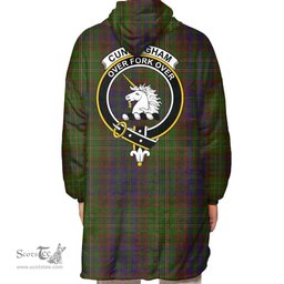 Scottish Cunningham Hunting Modern Clan Tartan Oversized Blanket Hoodie - Crest Scottish Plaid Tartan Plaid