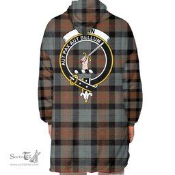 Scottish Gunn Weathered Clan Tartan Oversized Blanket Hoodie - Crest Scottish Plaid Tartan Plaid