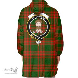 Scottish Menzies Green Modern Clan Tartan Oversized Blanket Hoodie - Crest Scottish Plaid Tartan Plaid