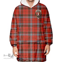 Scottish Robertson Weathered Clan Tartan Oversized Blanket Hoodie - Crest Scottish Plaid Tartan Plaid