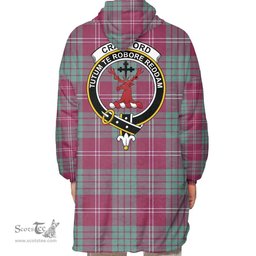 Scottish Crawford Ancient Clan Tartan Oversized Blanket Hoodie - Crest Scottish Plaid Tartan Plaid
