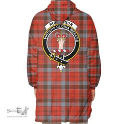 Scottish Robertson Weathered Clan Tartan Oversized Blanket Hoodie - Crest Scottish Plaid Tartan Plaid