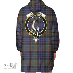 Scottish Fletcher of Dunans Clan Tartan Oversized Blanket Hoodie - Crest Scottish Plaid Tartan Plaid