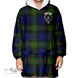 Scottish Gunn Modern Clan Tartan Oversized Blanket Hoodie - Crest Scottish Plaid Tartan Plaid