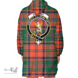 Scottish Stewart of Appin Ancient Clan Tartan Oversized Blanket Hoodie - Crest Scottish Plaid Tartan Plaid