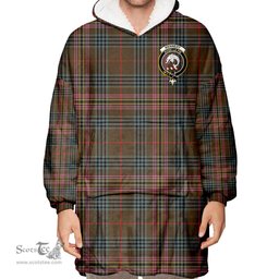 Scottish Kennedy Weathered Clan Tartan Oversized Blanket Hoodie - Crest Scottish Plaid Tartan Plaid