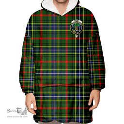 Scottish Bisset Clan Tartan Oversized Blanket Hoodie - Crest Scottish Plaid Tartan Plaid