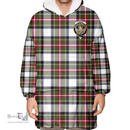 Scottish Stewart Dress Modern Clan Tartan Oversized Blanket Hoodie - Crest Scottish Plaid Tartan Plaid