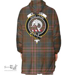 Scottish Kennedy Weathered Clan Tartan Oversized Blanket Hoodie - Crest Scottish Plaid Tartan Plaid